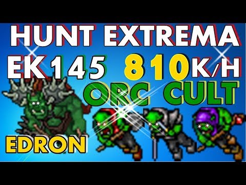 Tibia Ek  lvl 145 Hunt ORC CULTS  (810k/h) EDRON | Hunt Extrema